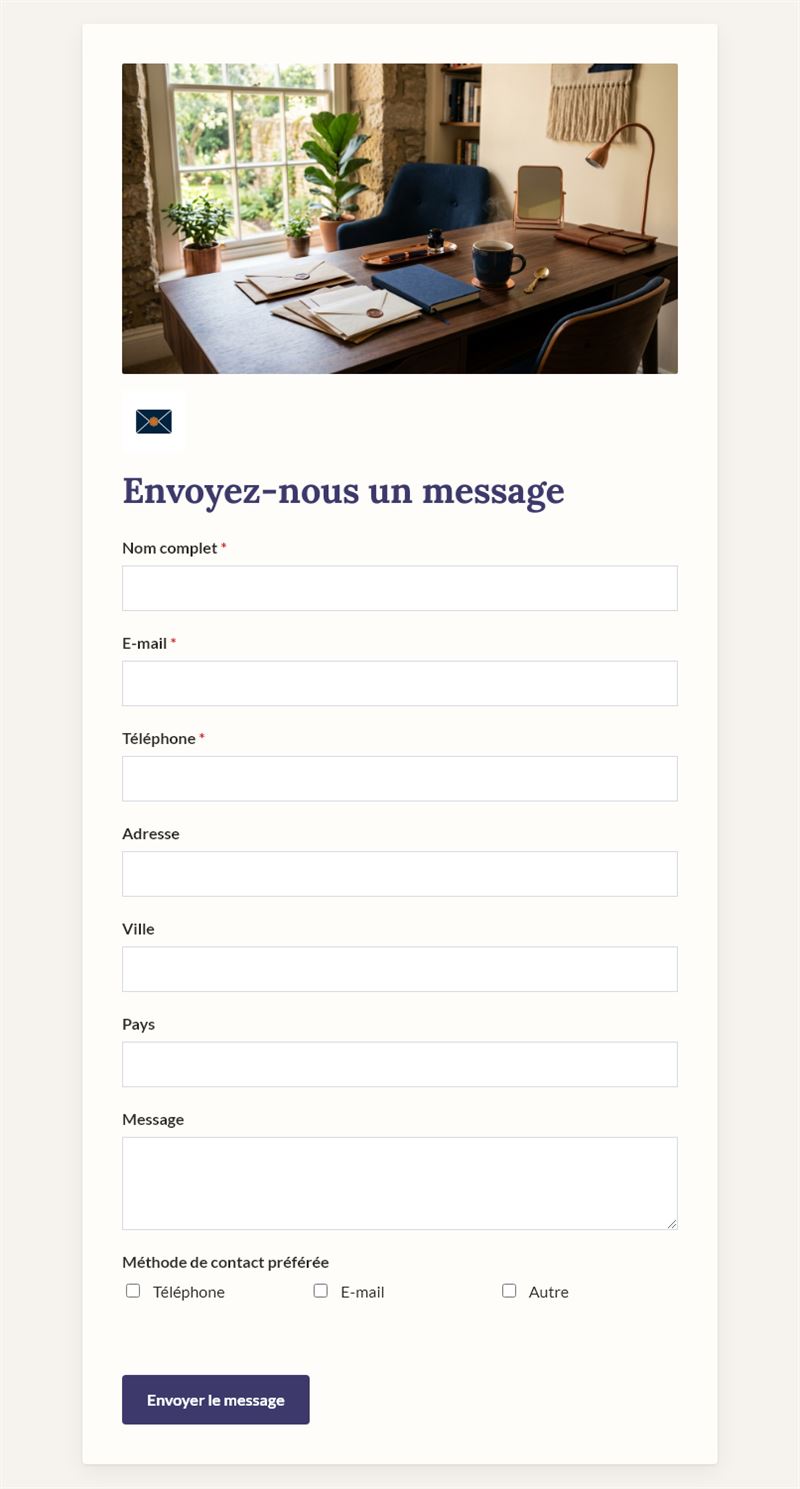 Formulaire de contact détaillé