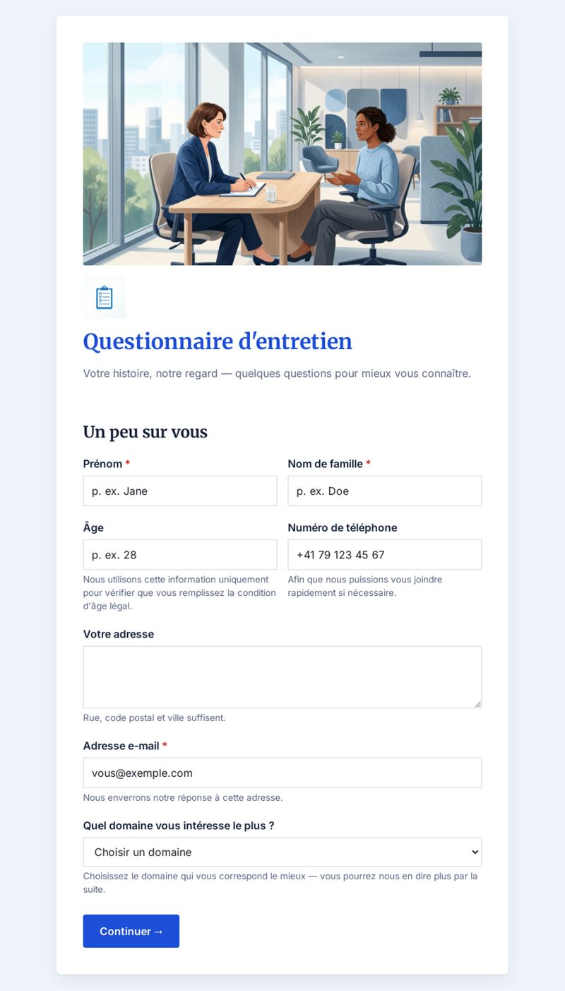 Questionnaire d'entretien structuré