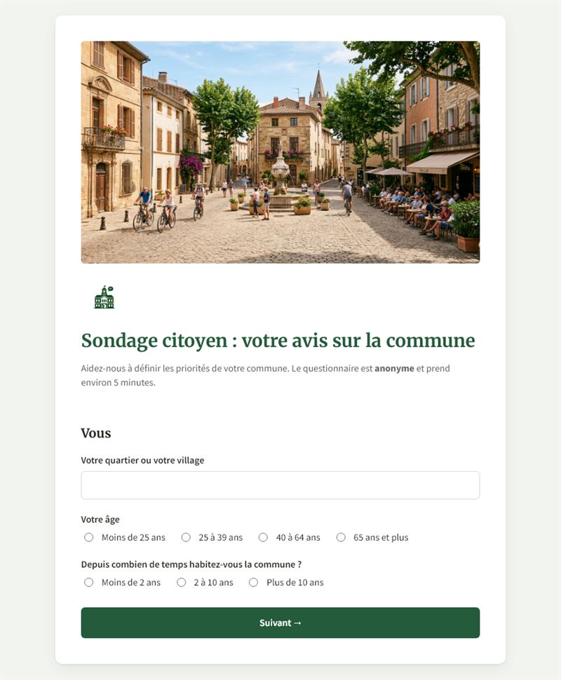 Sondage citoyen : votre avis sur la commune