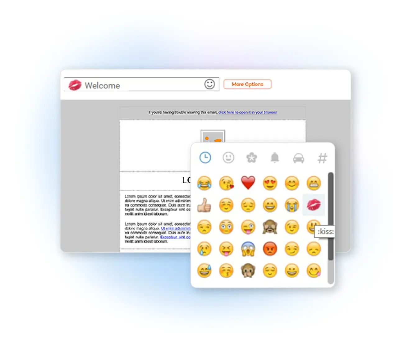 Emoticons, smileys or glyphs in the newsletter subject