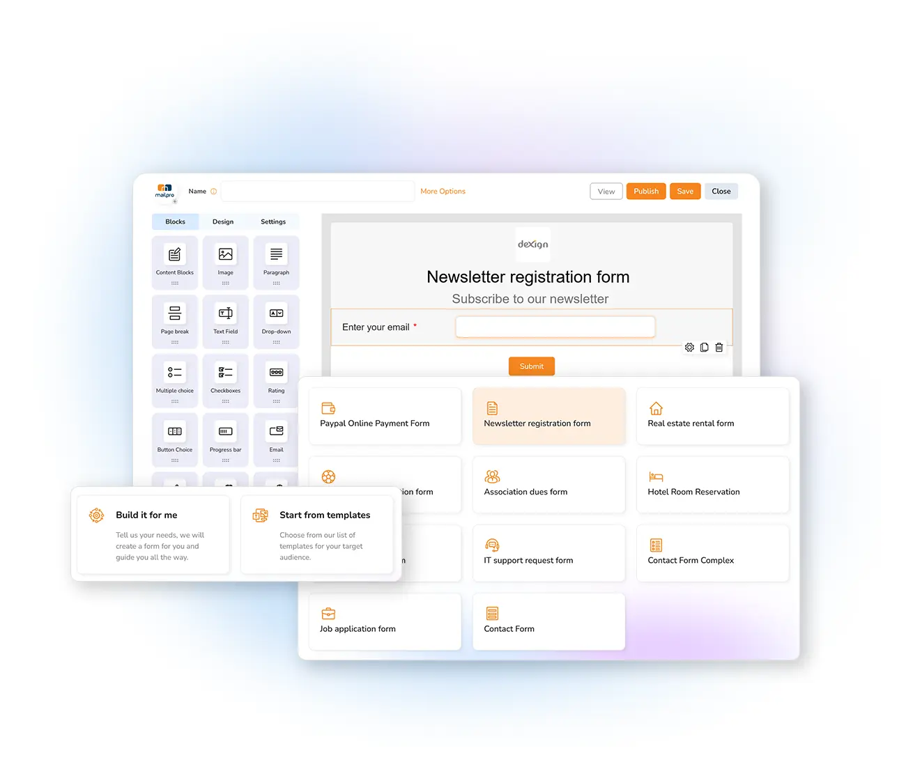 Newsletter sign-up form generator