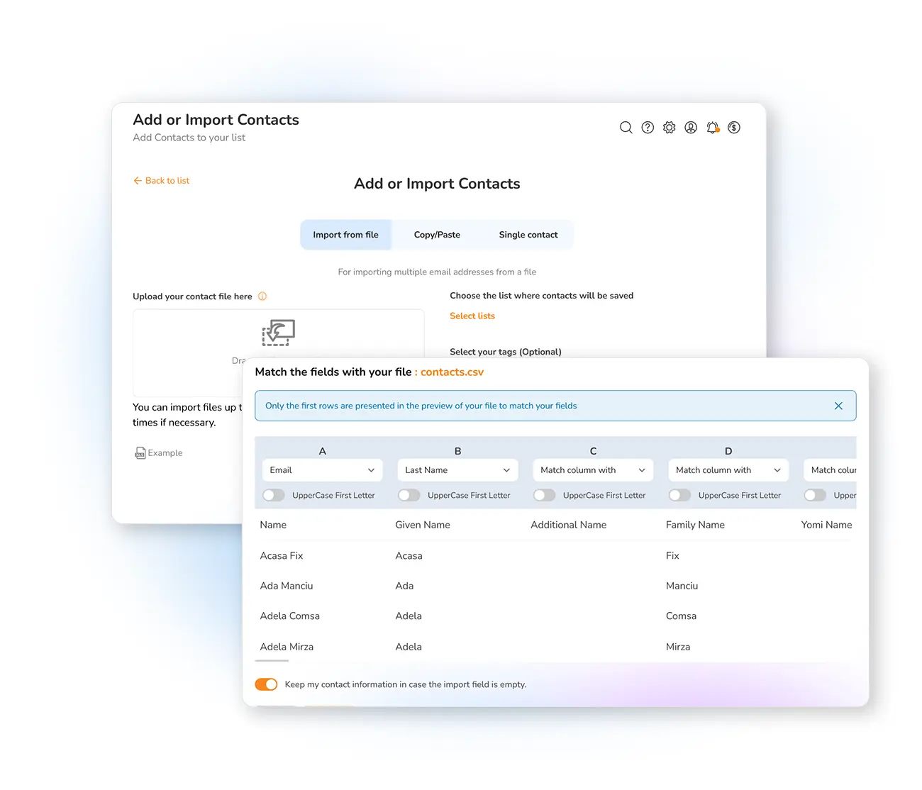 Importing email address books