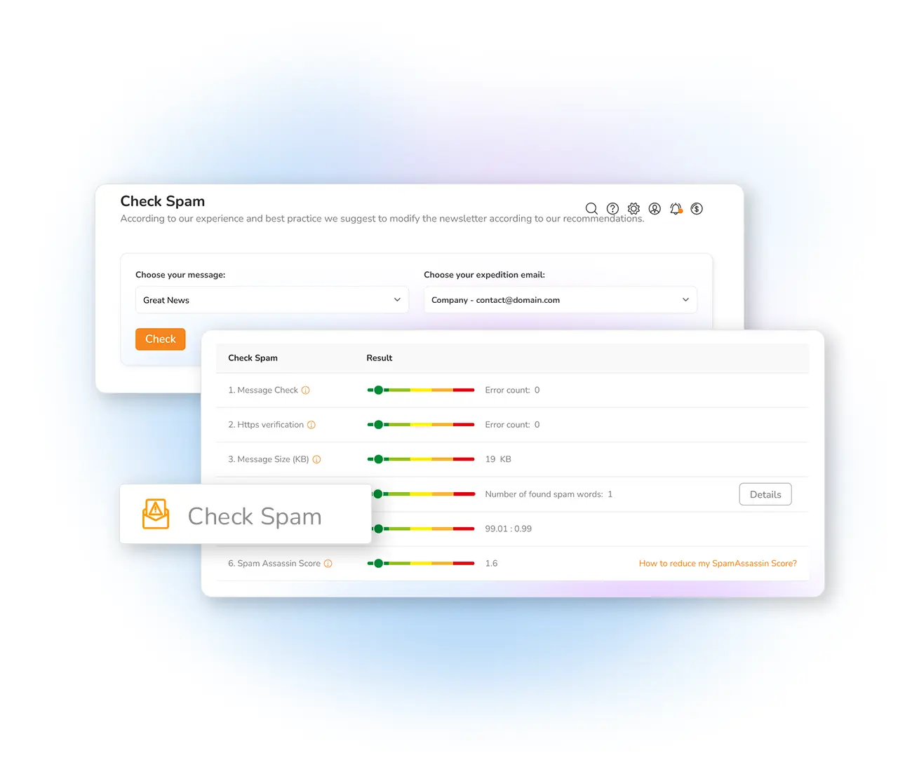 Email spam score checker tool Mailpro