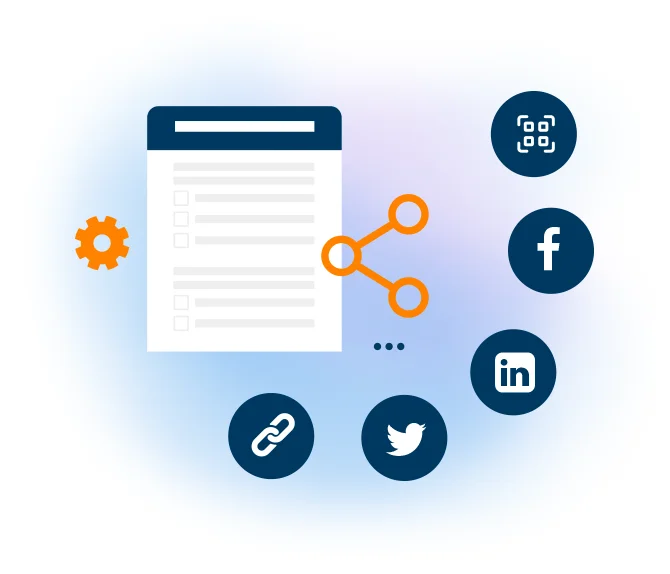 Share school surveys via email, QR, and WhatsApp