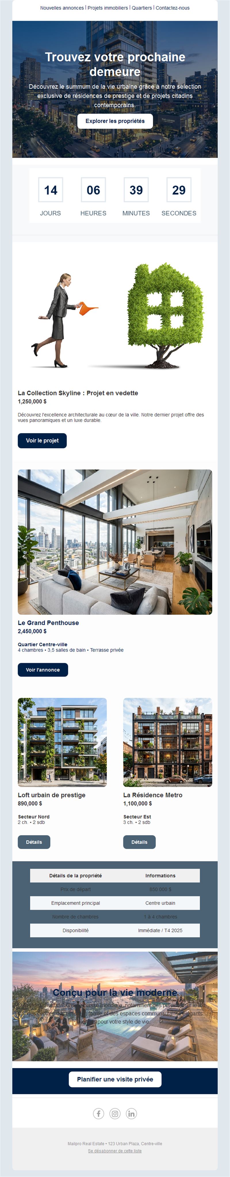 Email immobilier de programme neuf